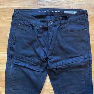 Sean Jean Black Moto Mercer Jeans